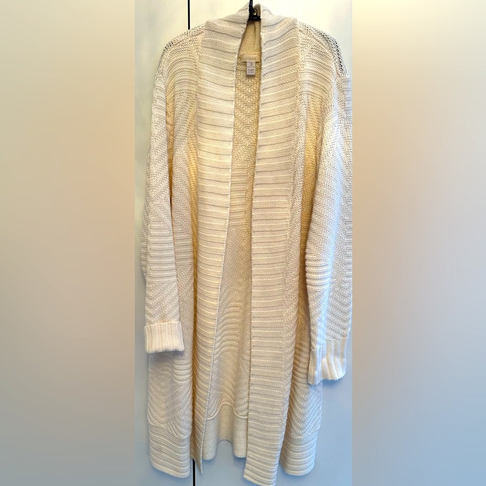 Chico’s Size 3 Cream Sweater Duster